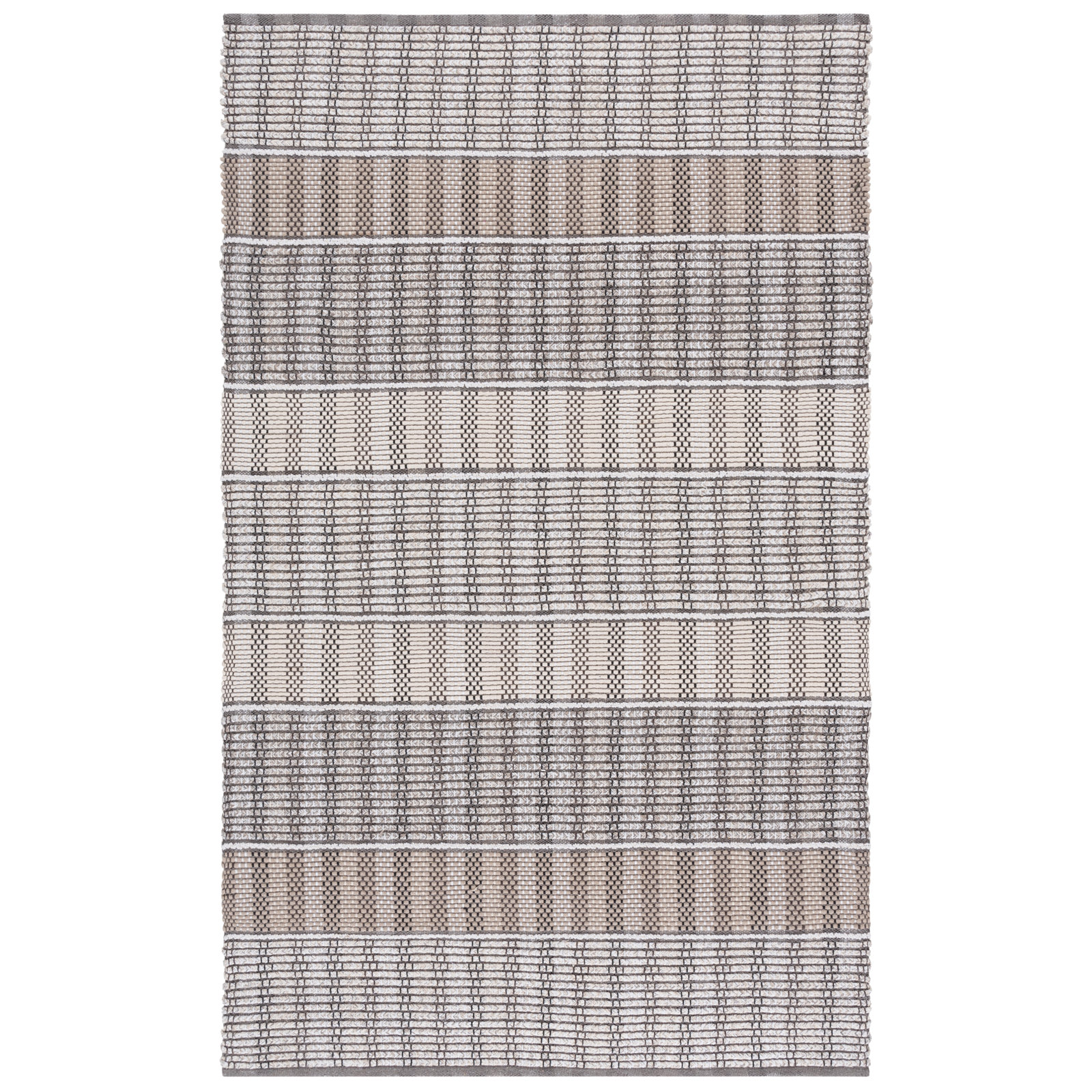 Hand-Woven Geometric Cotton Rug, Rectangle 9' x 12'