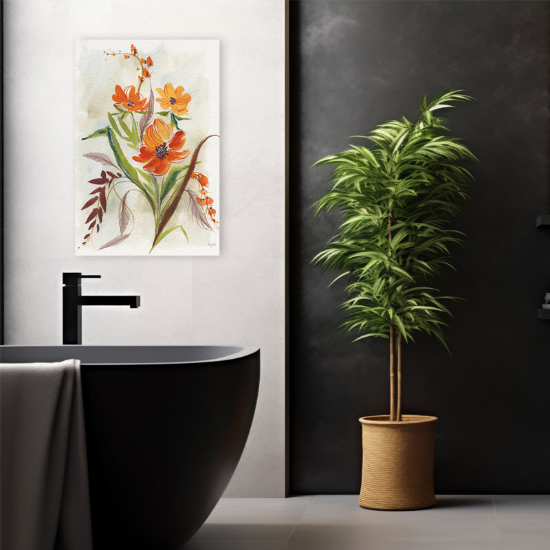 Fleurs d'automne - Art d'automne crème, H 24 po x l 16 po