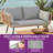 Outdoor Rattan Loveseat with PE Wicker, Cushions, and Waterproof Fabric