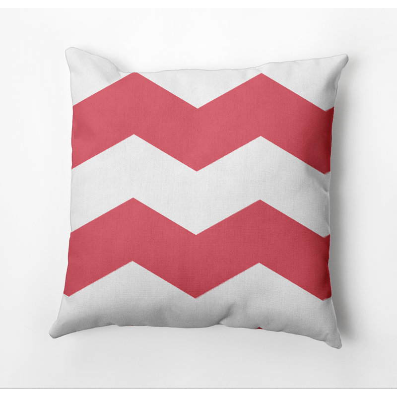 Chevron Reversible Throw Pillow, 16"x16", Coral