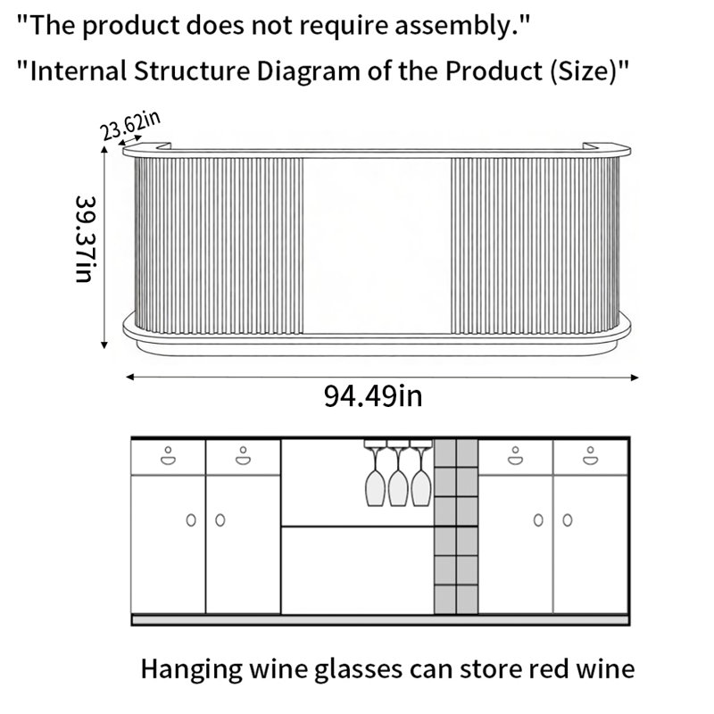 Élégant comptoir de bar minimaliste élégant à usages multiples pour les bars et les salons commerciaux, Noir