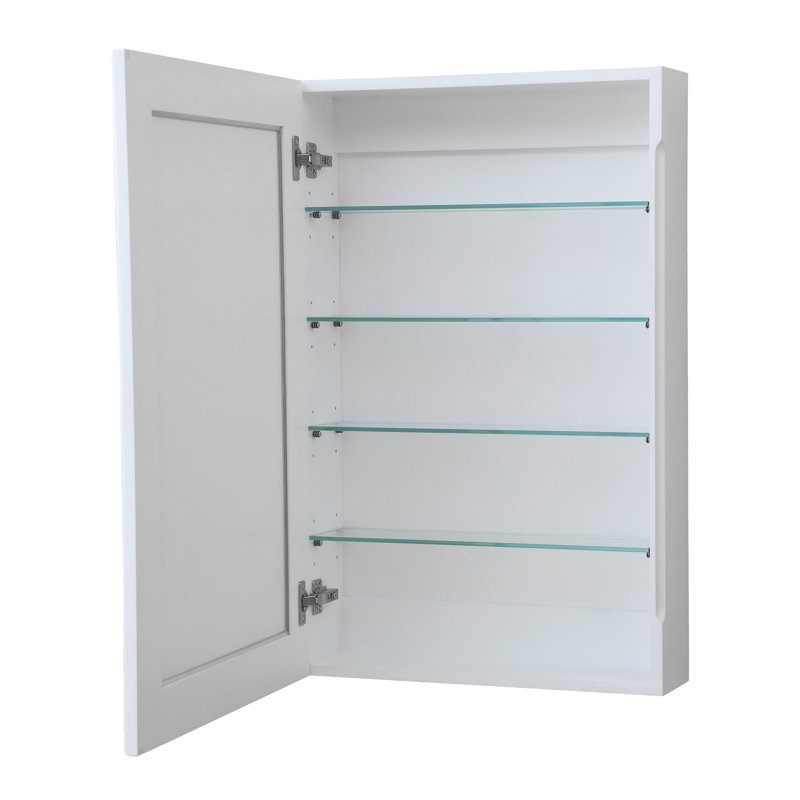 Armoire à pharmacie à fixation en surface avec 4 tablettes réglables Aqueelah, Blanc