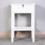 Table de rangement blanche sur pied avec tiroir