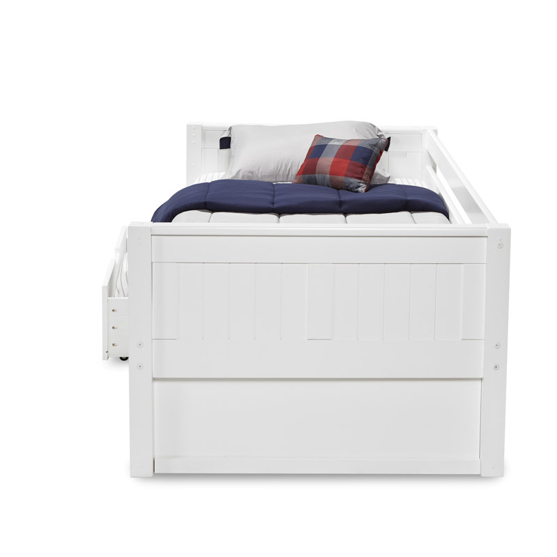 Friedemar Kids Twin Day Bed With Drawers, White