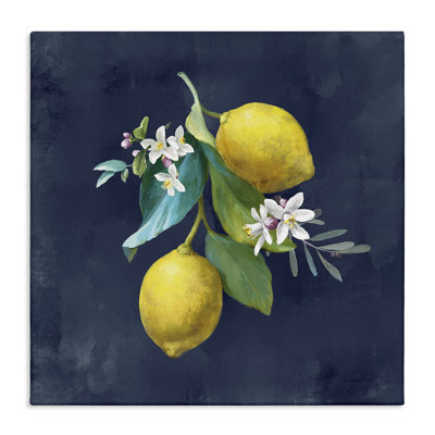 Art mural grappe de citron sur toile bleue par Danhui Nai