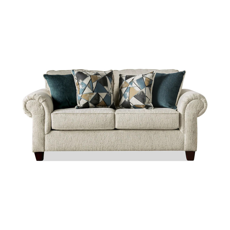 72.4" W Transitional Loveseat, Beige