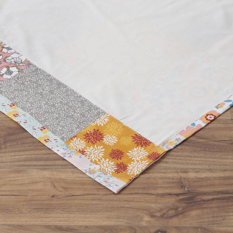 Paire de rideaux semi-transparents avec passe-tringle Carlie, L 50 po x L 63 po, Calico Calches