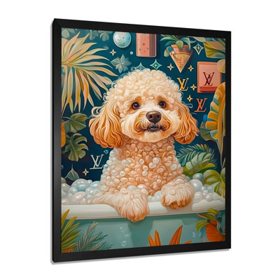 Caniche chien bain temps bulles II - chien Wall Art salon