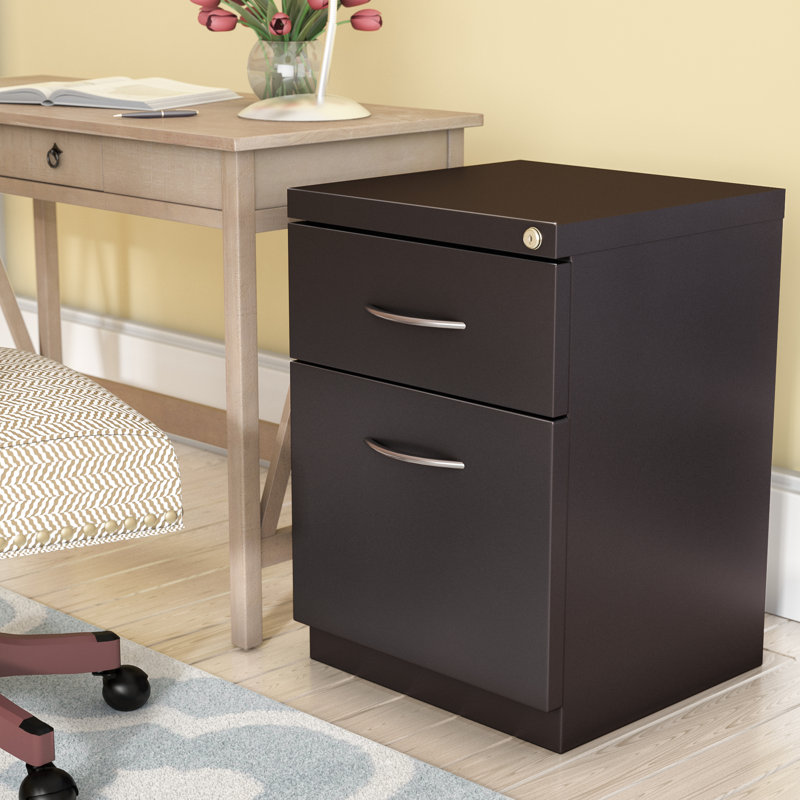 15'' Wide Mobile Steel File Cabinet, Charcoal