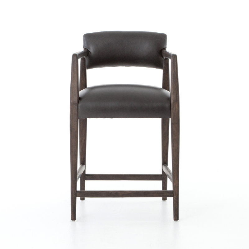 Tyler Upholstered Stool with Solid Wood Frame, Counter Stool (26.5" Seat Height)