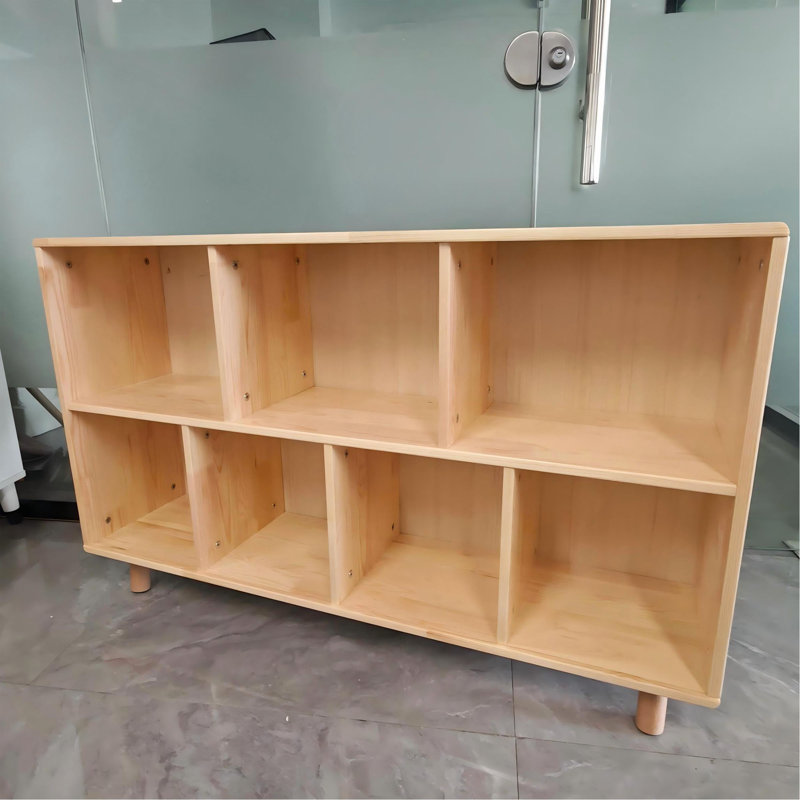 Bibliothèque en bois, bibliothèque à 2 niveaux, 7 compartiments de rangement, bibliothèque ouverte avec pieds pour le bureau personnel, le salon, le bureau