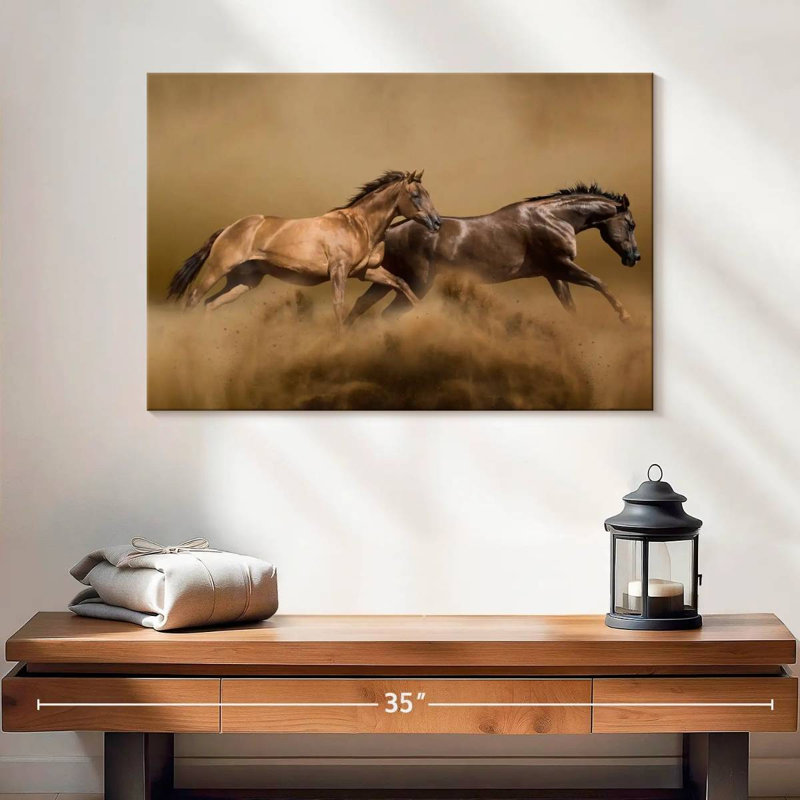 Brampt Sandstorm Wild Horses, 16" H x 24" W