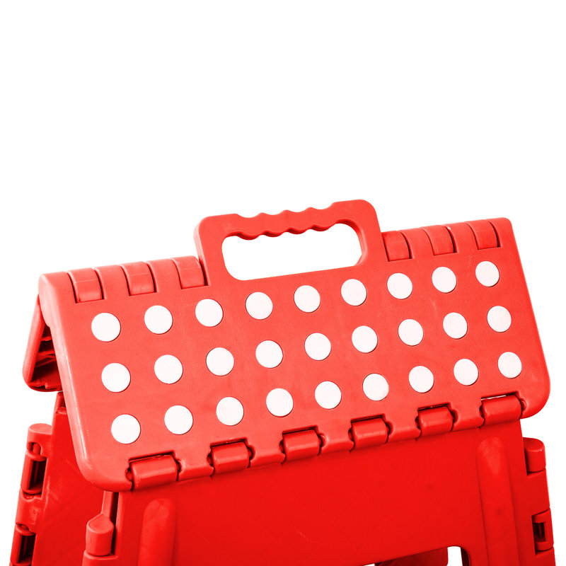 Escabeau Odacia robuste avec surface de préhension, rouge