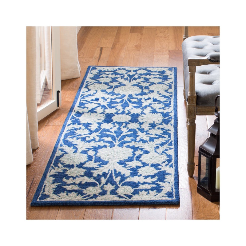 Cryal Hand Tufted Wool And Cotton With Latex Floral Rug, Runner 2'3" x 7'