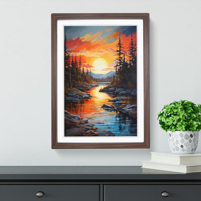 Lake Expressionism Art - Framed Print
