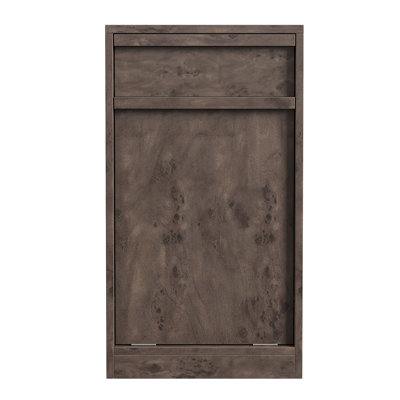 Armoire poubelle inclinable peu encombrante - poubelle en bois 10 gallons - Rangement autoportant pour animaux de compagnie - Élégant pour la cuisine, la salle à manger et le salon - Noyau de saule