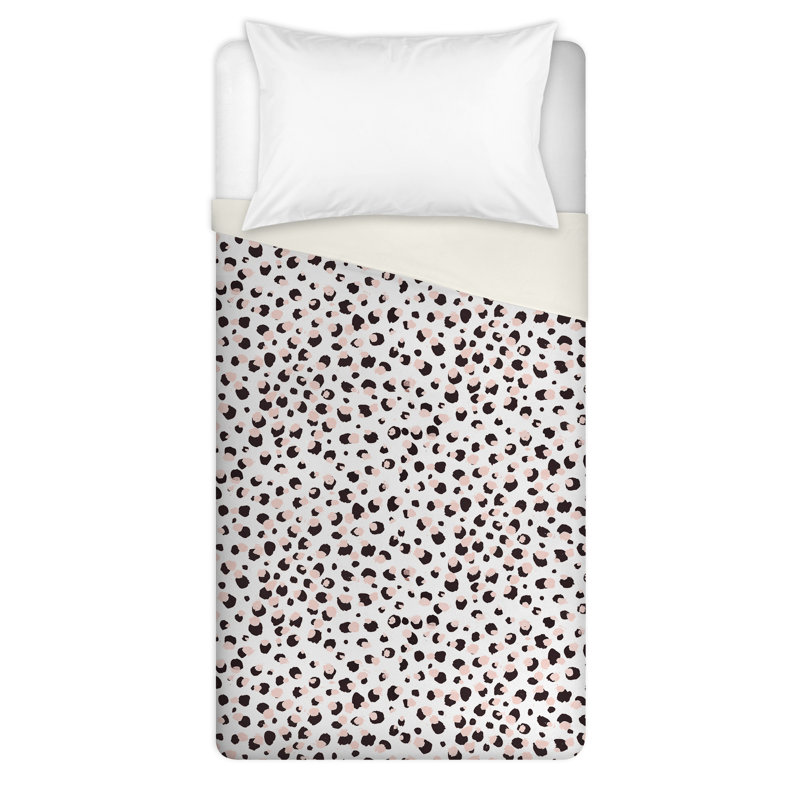 Housse de couette en microfibre brune / ivoire, Housse de couette pour lit simple