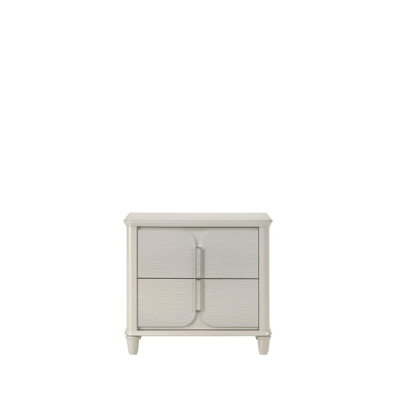 Table de chevet blanche perle Laveda - élégante et lumineuse