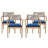 All-Weather Braided Wood Patio Chairs Of 6 With Beige Rope And Navy Cushions For Garden Parties Comfortable-1454213416