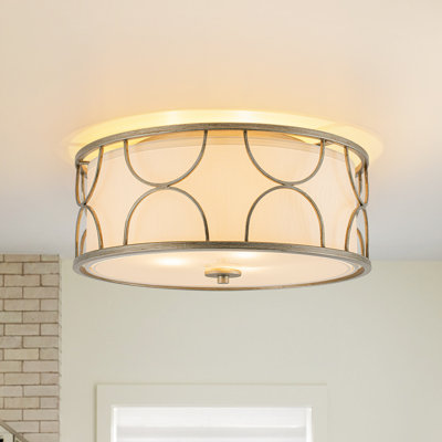 Plafonnier encastré en tissu 3 lumières Farmhouse