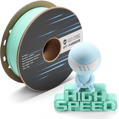 Sainsmart Gt-3 High Speed Matte Pla Filament 1.75mm, High Flow 3d Printer Filament, Mint, 2.2 Lbs (1kg) Spool, Dimensional Accuracy +/- 0.02mm
