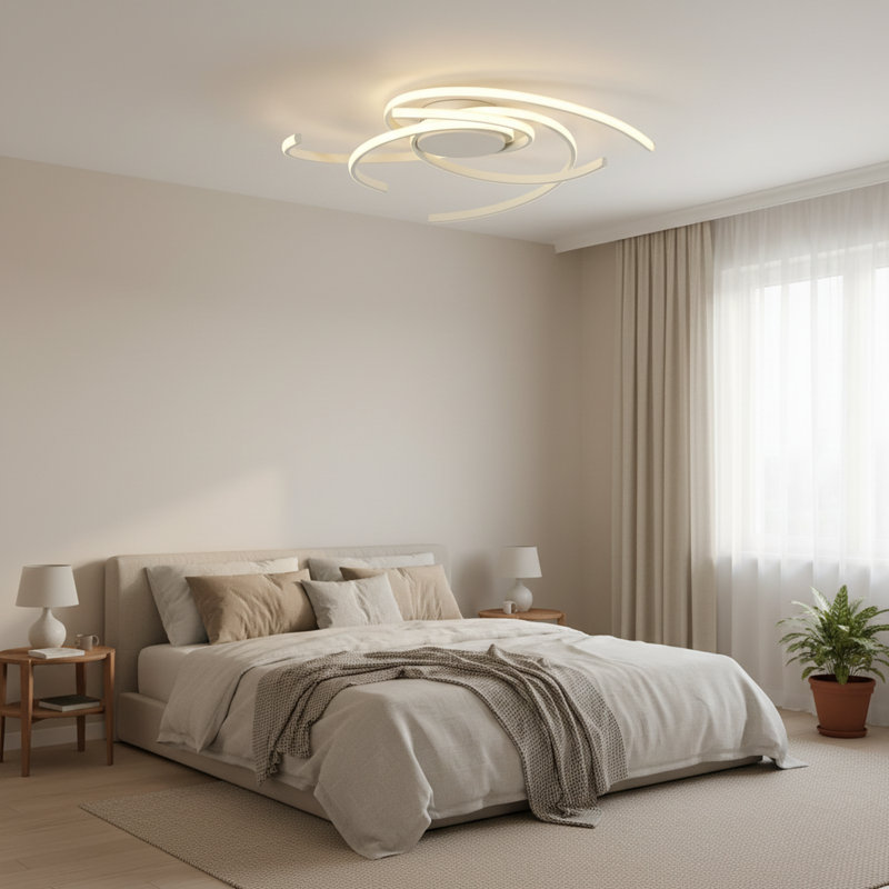 Codie 3- Light 28.3 Inches White Led Semi Flush Mount with Remote Control, White, 3.9" H x 28.3" W x 28.3" D
