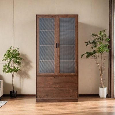 Light luxury black walnut bookcase