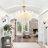 Mickle 8 - Light Dimmable Gold Chandelier with Crystal Feather