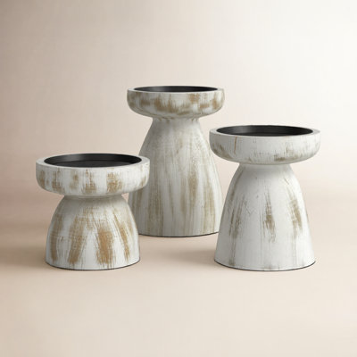 3-Piece Wood Candlestick Set