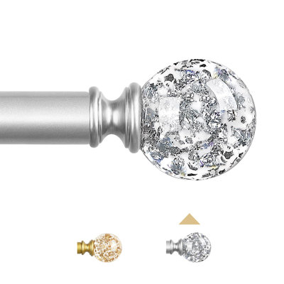 Tringles à rideaux argentées pour fenêtres 48 à 84 po, tringles à rideaux robustes, ensemble de tringles à rideaux réglables, tringles à rideaux modernes 36 à 88 po, argent