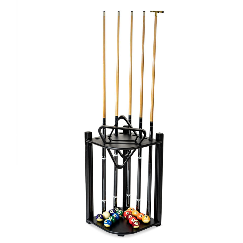 Ferrier Freeport Park® Wood Pool Cue Rack, Black