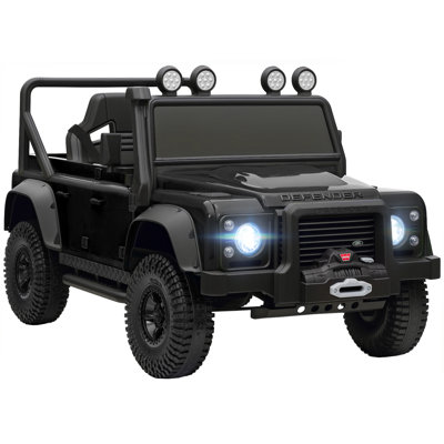 Qaba Land Rover Licensed Electric Car for Kids, 12V 7AH Battery Powered Ride On Truck with Remote Control, Spring Suspension, 3 Speeds Electric Vehicl