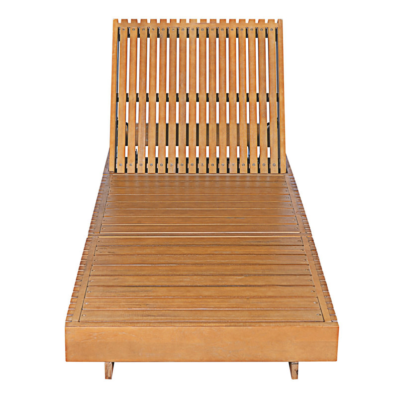 Outdoor Chaise Lounge Chair With Adjustable Backrest, Copper