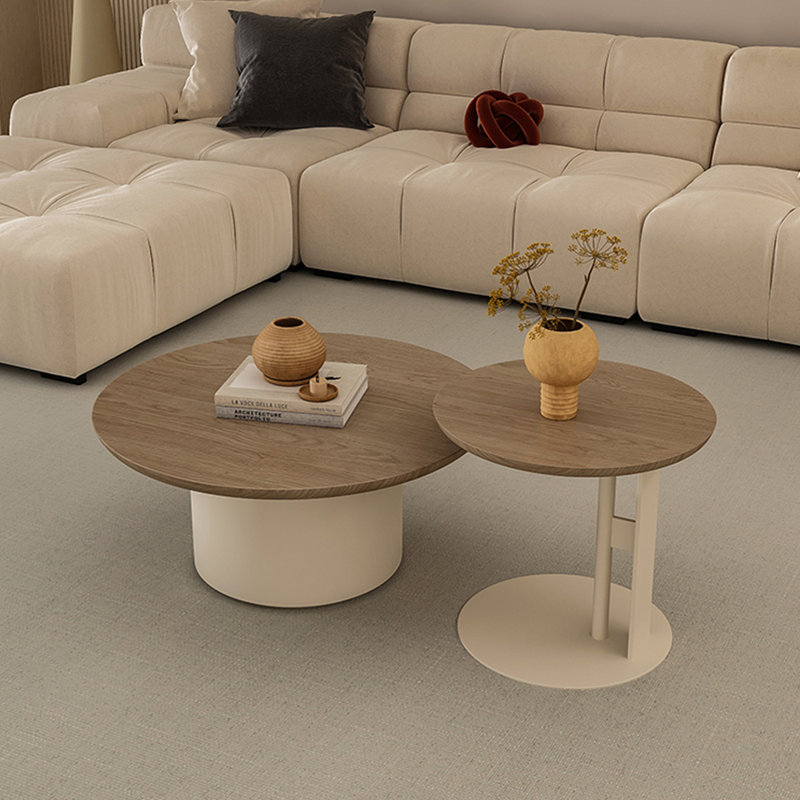 Table basse en bois massif de style nordique, Blanc