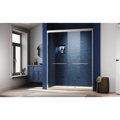 50 - 54 In. W Adjustable Sliding Shower Door 72 H, Finish, Semi , Z97 Clear Tempered Glass, 304 Stainless Steel Handles, Humanized Handles For Bathroom Functionality, Rust Aluminum Material, Quiet