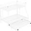 Lit superposé simple au-dessus d'un lit double avec construction robuste et lit gigogne dans un cadre en métal blanc-952088772