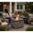 32-inch Outdoor Fire Pit Table, 40,000 BTU Propane Fire Pit, Lightweight Concrete Gas Fire Table with Lava Rocks, Burner Lid & Waterproof Cover, Rectangular Firepit for Patio Garden, Stone Look