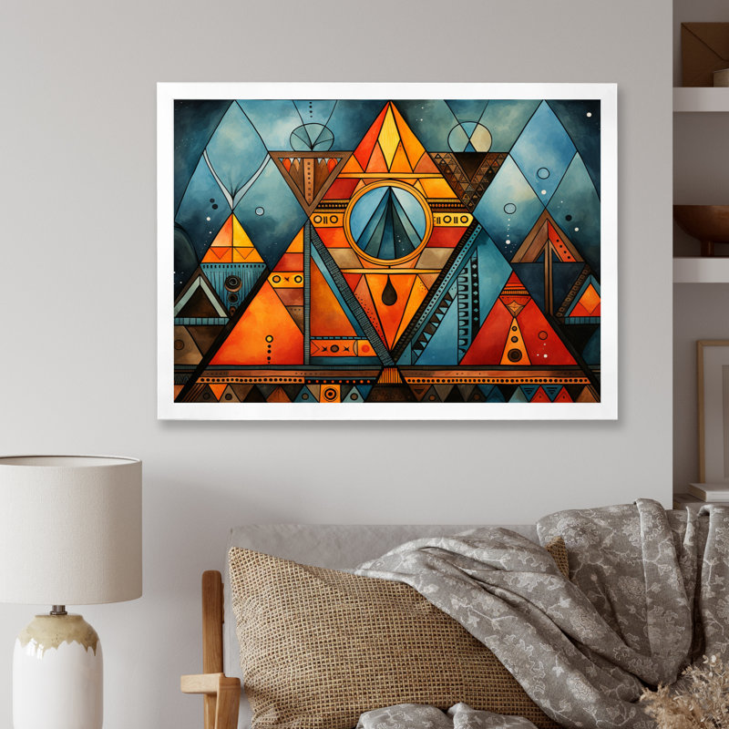Motif tribal africain I sur toile, Cadre photo blanc, H 12 po x l 20 po x P 1 po