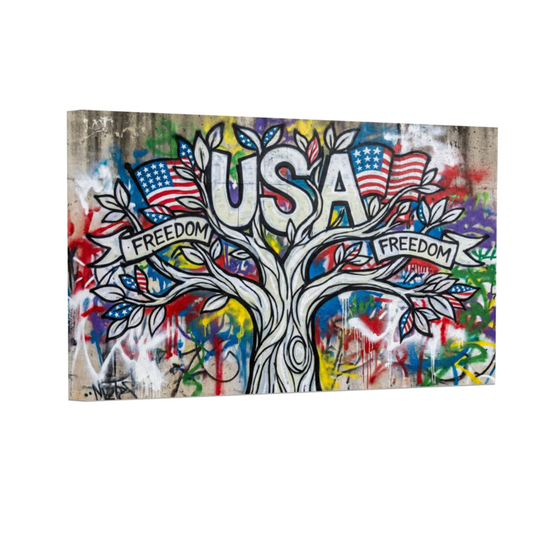 Motif de graffiti Fashion USA Fashion Tree, H 24 po x l 36 po