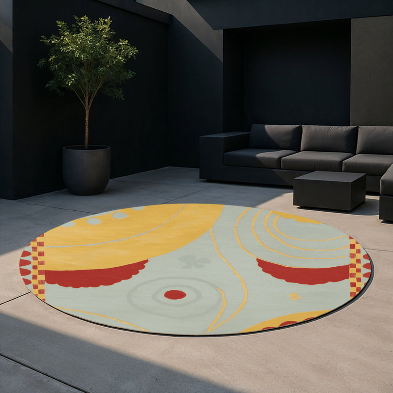 Witty Streak Indoor And Outdoor Area Rug, Round 5'