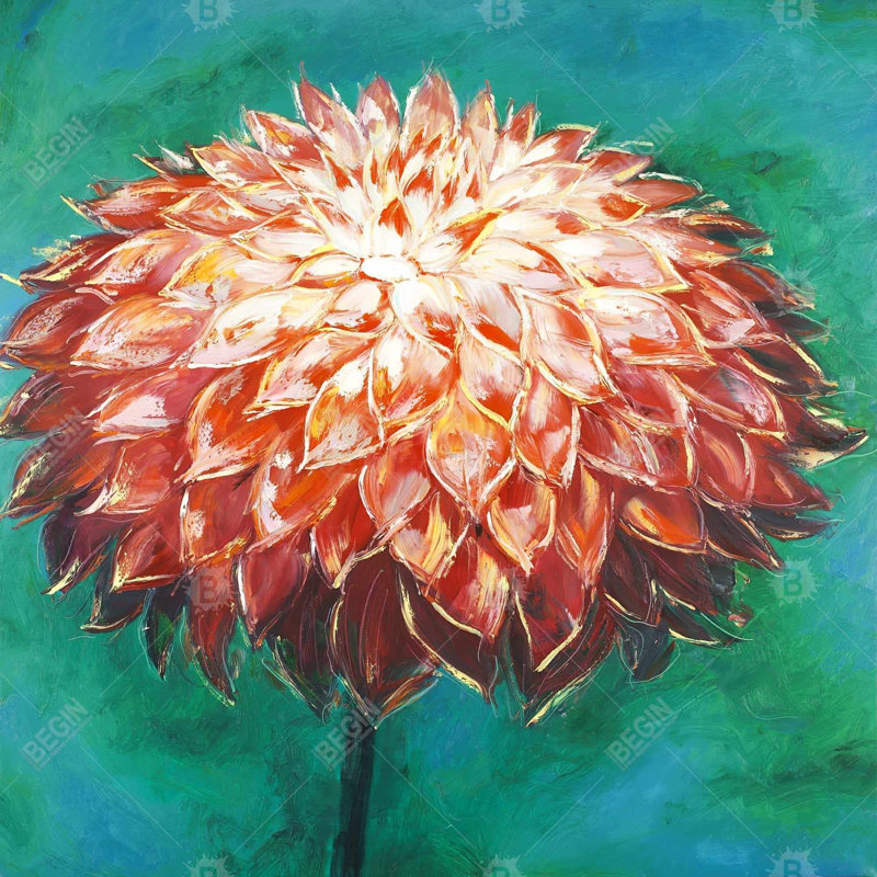 " Abstract Dahlia Flower ", Green
