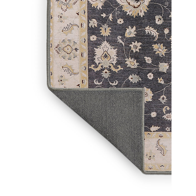 Tapis oriental noir / beige Nicolaus, Rectangle 6 pi x 9 pi