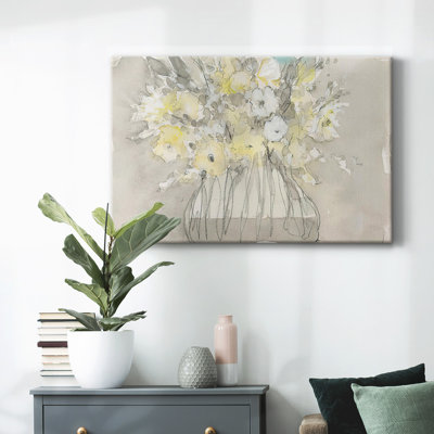 Toile tendue avec fleurs rétro II