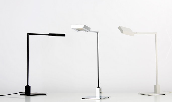 Square LED Desk Table Lamp, Matt White