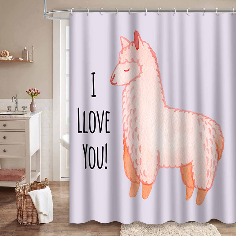 Rideau de douche lama Alpaga, L 72 po x l 84 po