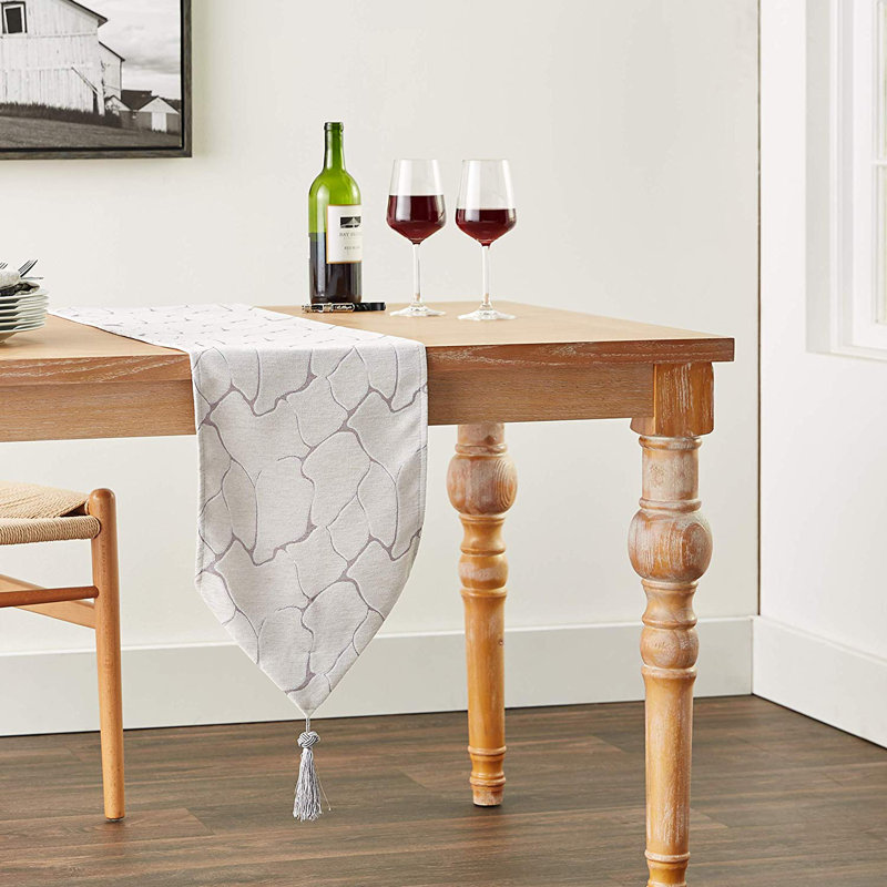 Wetherbee Artistic Design Table Runner, Silver