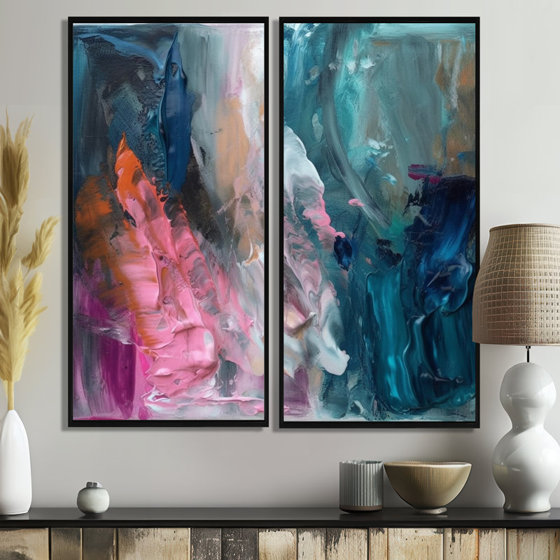 Chrishawn - art mural abstrait, 40" H x 40" W, Black, Framed Print without Mat