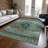 Machine Washable Indoor/Outdoor Xhevrie Teal Rug-615412631