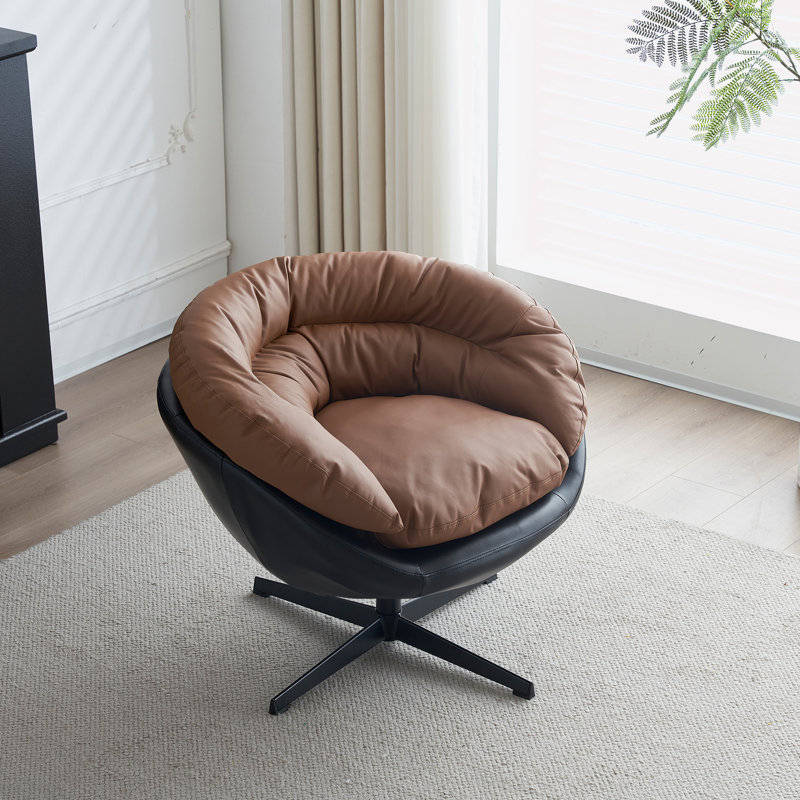 Pivot large de 34,25 po Rianhard, Similicuir brun / noir