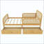 Structure de lit plateforme avec 2 tiroirs de rangement, lit en rotin pour enfants avec tête et pied de lit-131147544-131147543